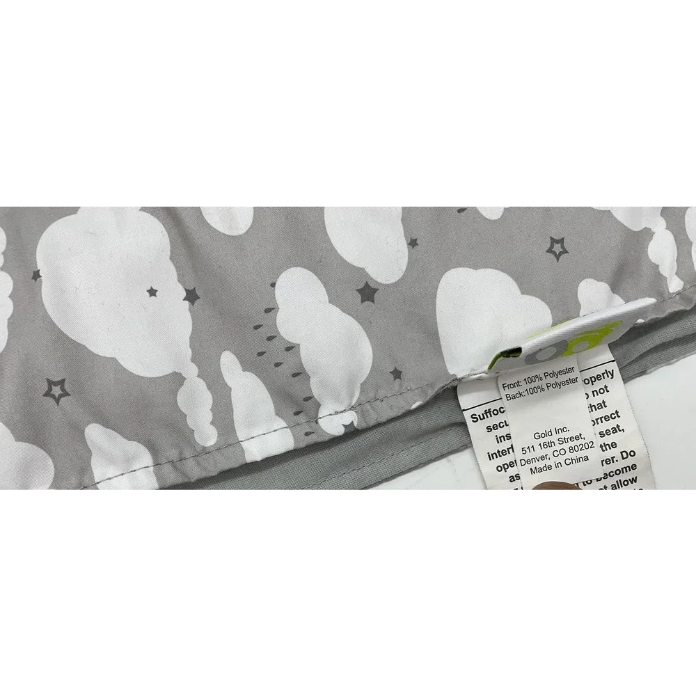 Car Seat Blanket Cover Ogo Buggy Gray White Clouds Soft 100% Polyester‎ Baby